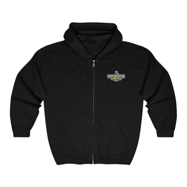 Color Logo Unisex Full Zip Hooded Sweatshirt - Image 4
