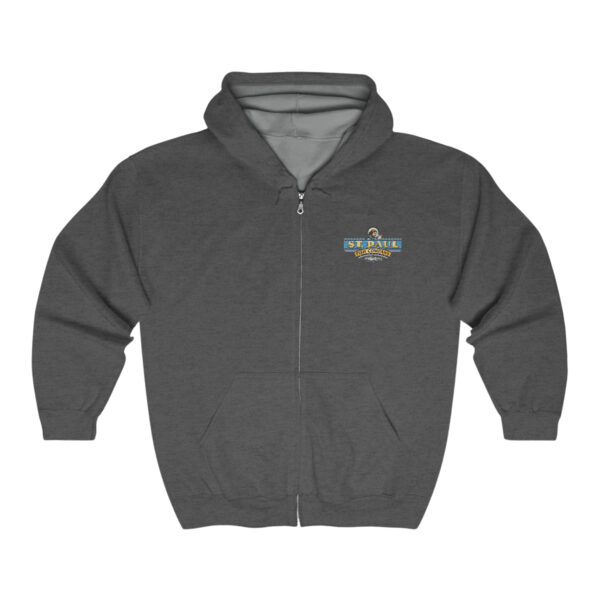 Color Logo Unisex Full Zip Hooded Sweatshirt - Image 2
